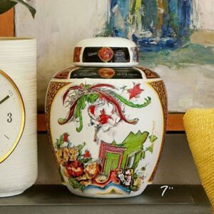 Hand Painted Imari Ginger Jar Colorful Eclectic w/Gold Trim VTG Japan Porcelain